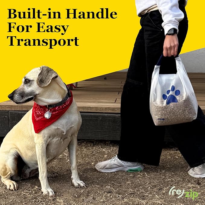(re)zip Roll Top Pet Food Storage Bag (14-Cup) | BPA-Free, Food Grade, Pet Safe | Keeps Kibble Fresh for Camping, Dog Boarding, Weekend Getaways | Machine Washable