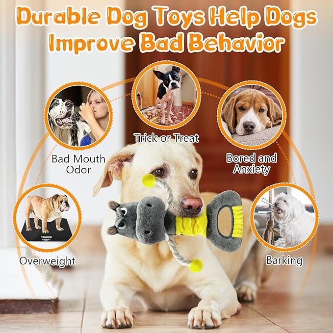 Large Squeaky Plush Dog Toys for Small, Medium, and Large Dogs Daily Companionship, Training, Tug of War Puppy Toys to Keep Them Busy