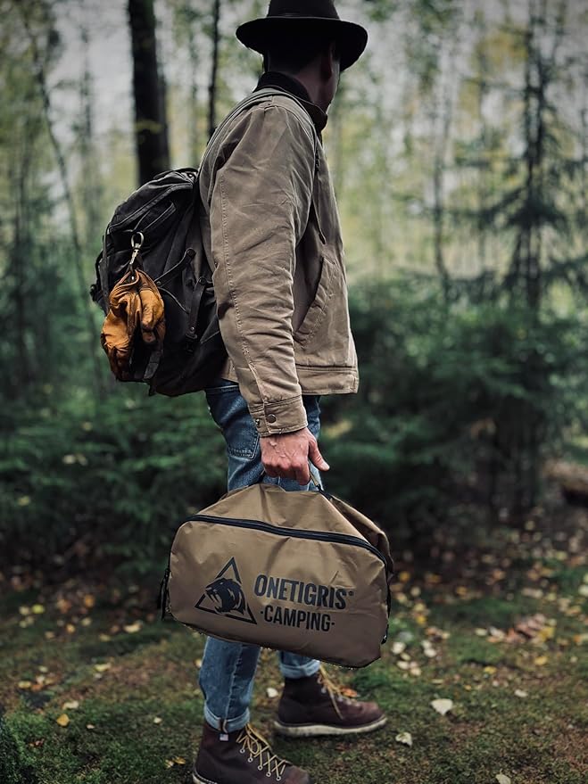 ONETIGRIS SUPRANUBIS Camping Cot, Height Adjustable with Cot Leg Extenders, Strong Support 330lbs, Lightweight Comfortable Folding Bed for Camping, Hiking, Travel, Truck, Beach, Office Nap