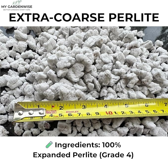 Perlite for Plants, Extra Coarse Grade 4 Horticultural Perlite, Organic Perlite for Gardening Indoor & Outdoor, Made in USA (5 quarts)