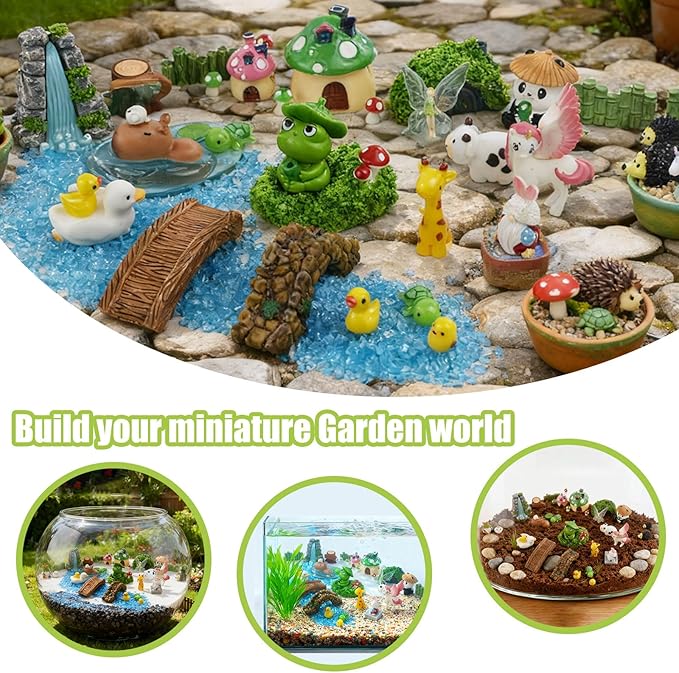 82 Pcs Fairy Garden Accessories Kit - Miniature Figurines, Resin Mushrooms, Elves, Animals, Bridges & Decor for DIY Terrarium, Dollhouse, Succulent Pots, Indoor/Outdoor Craft