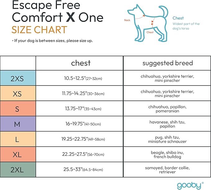 Gooby Comfort X One Dog Harness - Head-in Dog Harness for Small & Medium Sized Dogs - Escape-Free & Choke Free - Breathable Mesh, Shock Absorbing, Easy Snap & Swivel Buckles - Atlanta Peach, X-Small