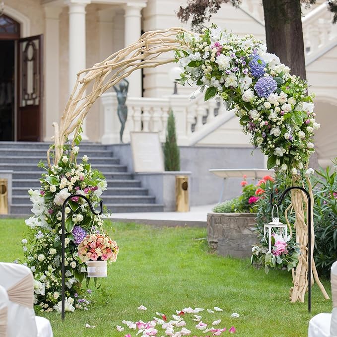 2 Pcs 60 Inch Shepherds Hook for Outdoor Adjustable Bird Feeder Pole Metal Steel Shepard Hooks for Hummingbird Stand Feeder Pole for Garden Plant, Lantern, Hanging Wedding Decor