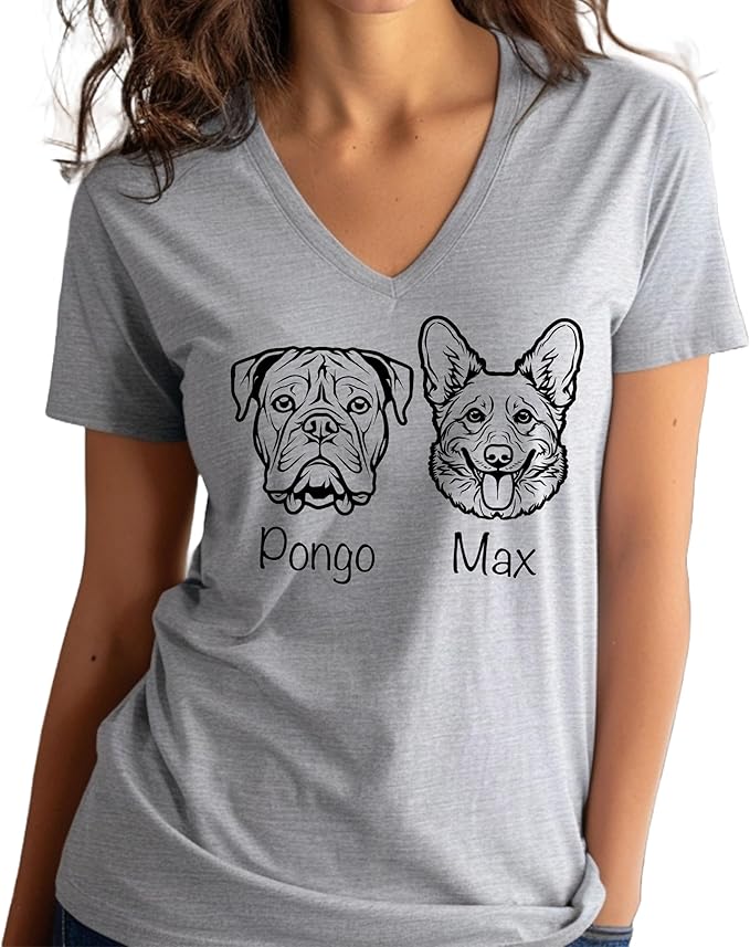 Custom Dog Mom Shirt for Women Pet Ears Sweatshirt with Name Unique Puppy Line Art Cute Dad Hoodie for DogDad Owner Lover
