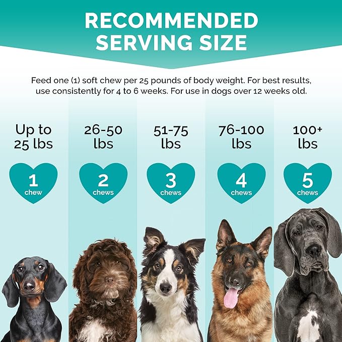 PREMIUM CARE Hemp Calming Chews for Dogs, Made in USA - Helps with Dog Anxiety, Separation, Barking, Stress Relief, Thunderstorms and More, 9.3 oz (264g), 120 Count