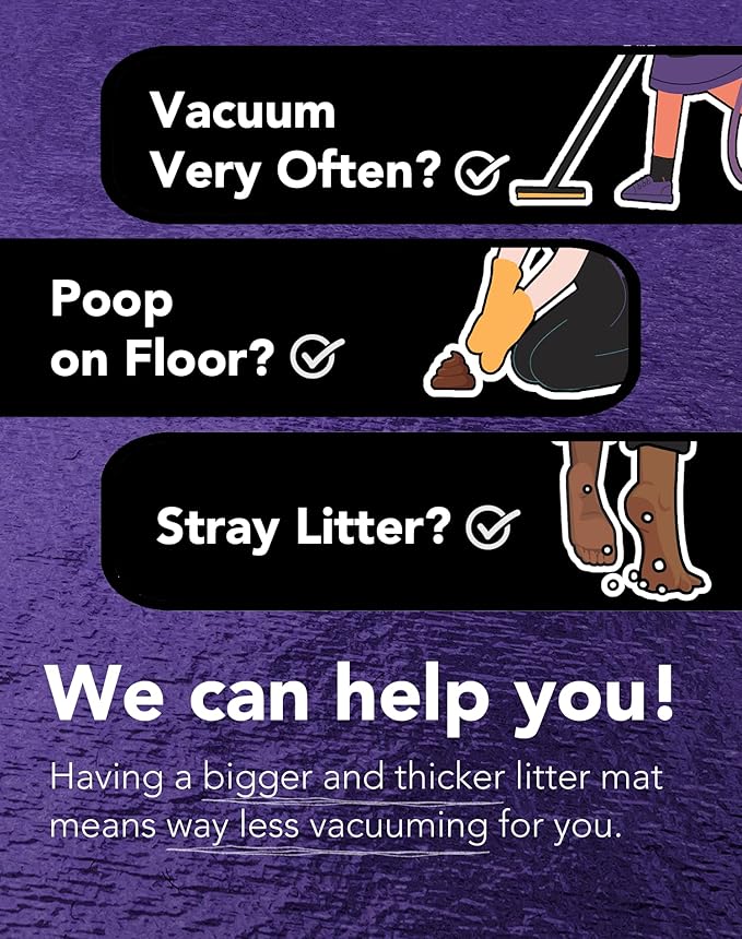 Lukamoo® Cute Cat Litter Mat (30’’x20’’), Large/L, for Kitty Litter & Cute Cat Litter Box, Litter Trapping Mat (Pointed, Cornered)