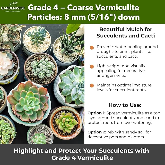 Organic Coarse Vermiculite for Indoor Gardening Plants and Mushrooms – Enhances Soil Aeration, Seed Germination, Rooting Cuttings – Small Packages and Bulk (Vermiculite Grade 4 – Coarse, 30 quarts)