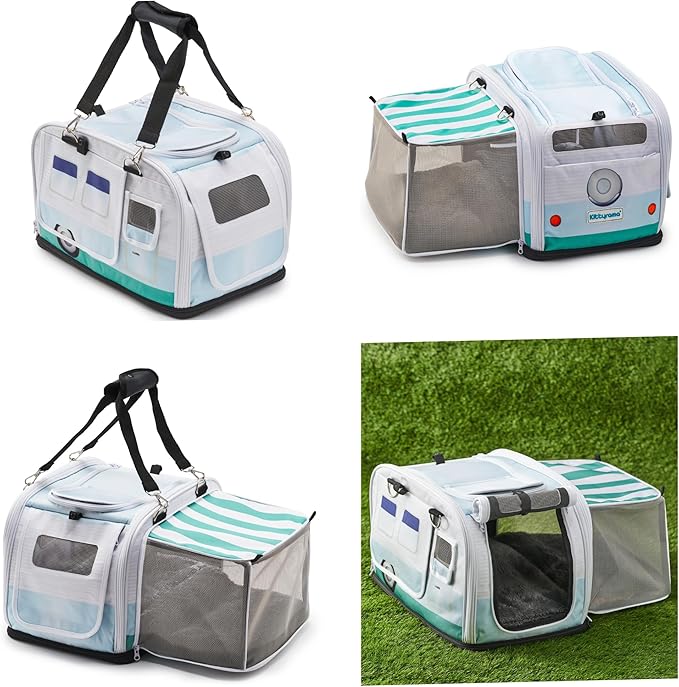 Premium Soft-Sided 2-in-1 Kittyrama Cat Carrier & Home Hideaway – Vet-Recommended Calming Den, Dual-Use Lounge & Travel Carrier with SBS Zippers, Airline-Approved Under-Seat Fit