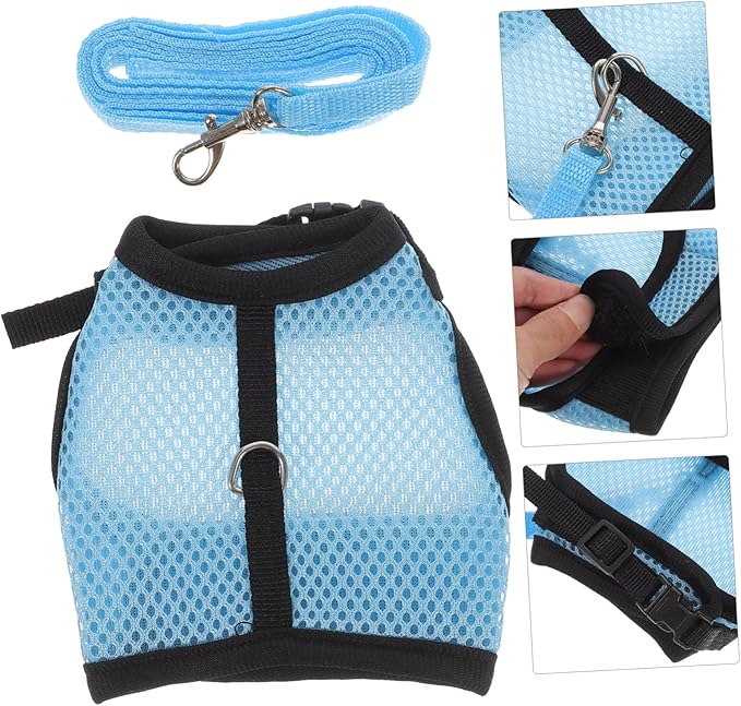 Guinea Pig Harness and Leash Set Soft Mesh Small Animal Vest Adjustable Comfortable Pet Harness Leash for Guinea Pigs Rabbits Hamsters Small Pets