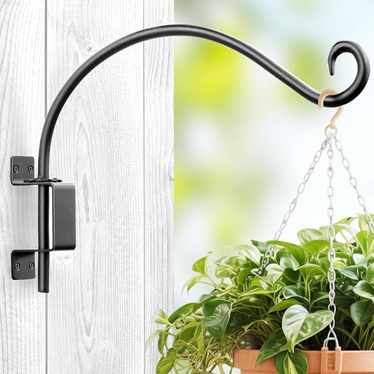Swivel Hanging Plant Bracket Outdoor: Long Bird Feeder Hanger Bracket for Tree - Wall Mount Swivel Hook for Hummmingbird 22Inch