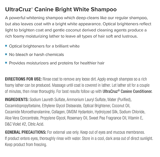 UltraCruz® Canine Bright White Shampoo, 1 Gallon