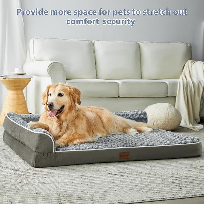 BFPETHOME Orthopedic Dog Beds for Large Dogs-Waterproof Sofa Dog Bed with Removable Washable Cover, Big Pet Bed with Waterproof Lining and Nonskid Bottom,Pet Bed for Large Dogs