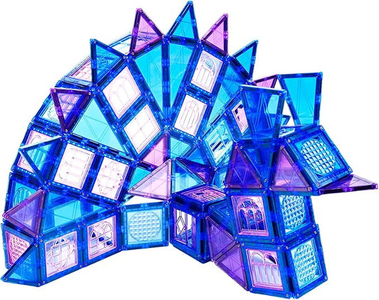 MAGBLOCK 102Pcs Magnetic Tiles Magnetic Toys Magnet Building Tiles Building Blocks for 3 4 5 6 7 8 Years Old Girls and Boys Birthday Gifts Preschool STEM Educational Toys