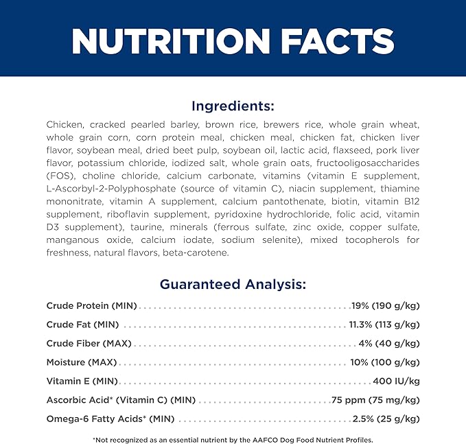 Hill's Science Diet Adult 1-6, Adult 1-6 Premium Nutrition, Dry Dog Food, Chicken & Barley, 15 lb Bag