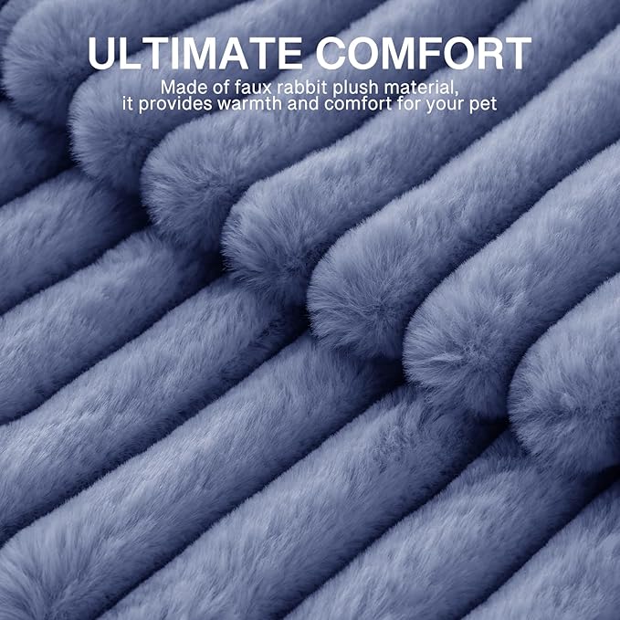 MEWOOFUN Cat Beds for Indoor Cats, Washable Dog Bed for Small Dogs, Round Pet Bed for Puppy and Kitten with Anti-Slip Bottom (Blue, 20"x20"x8")