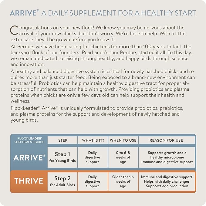 Arrive, Daily Probiotic & Prebiotic Water Supplement for Young Chickens 0-8 Weeks Old, 8 oz (Pack of 2)