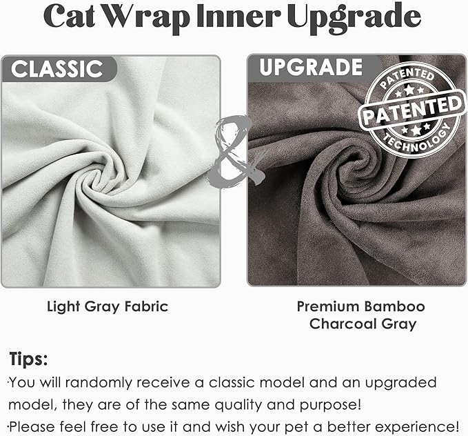 27.6“ Cat Wrap for Cutting Nails Self-Adherent Fabric Cat Wrap for Grooming Cat Restraint for Nail Clipping Anti-Escape Cat Calming Wrap Within 15lbs