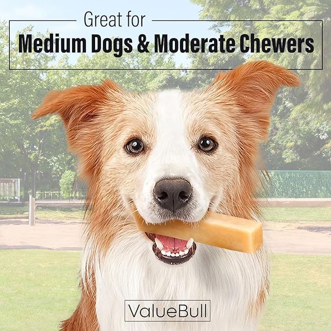 ValueBull Himalayan Yak Cheese Dog Chews, Medium, 100 ct Wholesale Pack - Long Lasting for Aggressive Chewers, All Natural, Healthy & Safe, Low Odor Nepal Yak Milk Chews