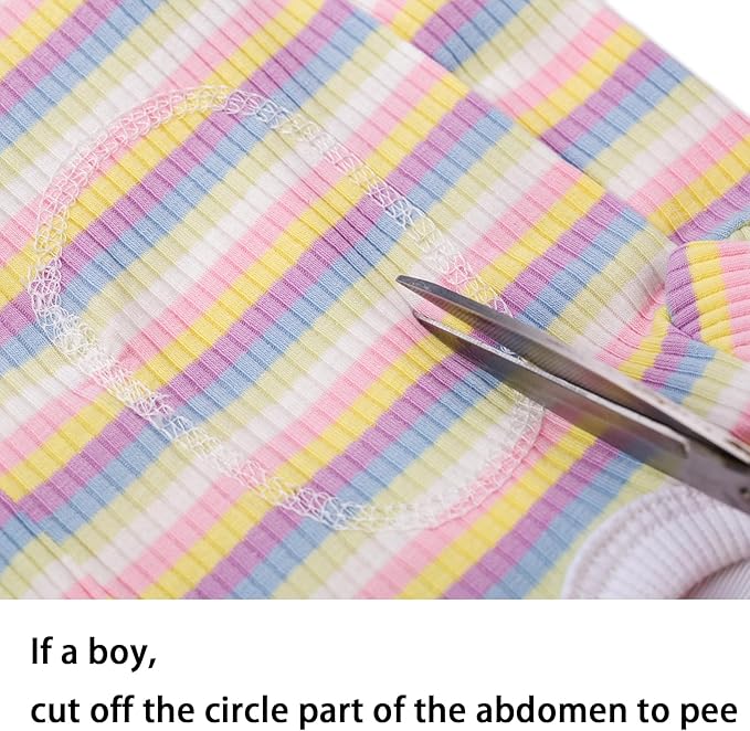 Striped Dog Recovery Suit Female Male For Small Medium Dogs,Dog Surgical Recovery Suite Bodysuit After Surgery Zipper On Back Puppy Cat Long Sleeve Onesies Bodysuit After Surgery Wound Protective