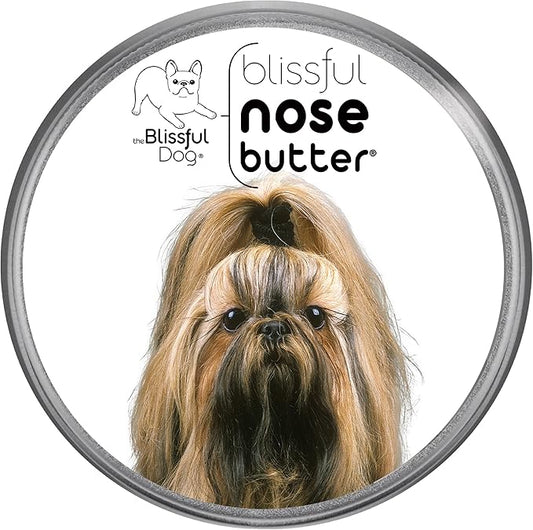 The Blissful Dog Shih Tzu Nose Butter for Dry, Cracked Skin, Lick-Safe Dog Nose Balm with Moisturizing Shea Butter, Almond, Olive, and Essential Oils, Pet Supplies, Uncented, 1 oz.