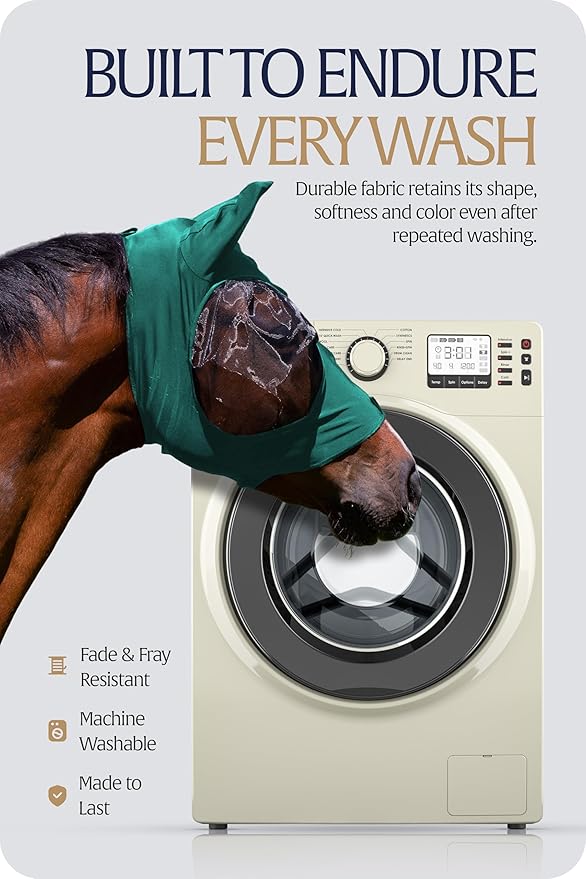 Equinavia Bug Out Fly Mask | Against Flies, Insects, UV Rays - Turquoise - Warmblood