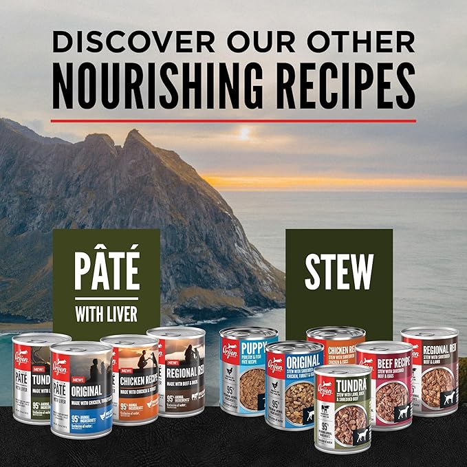 ORIJEN Real Meat Shreds, Grain-Free, Tundra Stew, Premium Wet Dog Food