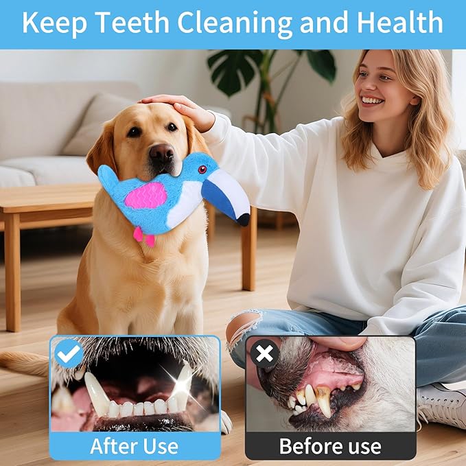 Dog Toys Plush,Squeaky Dog Toys,Cute Tantou Plush Toy for Small Dogs,Soft Stuffed Interactive Chew Toys to Keep Them Busy (Blue)