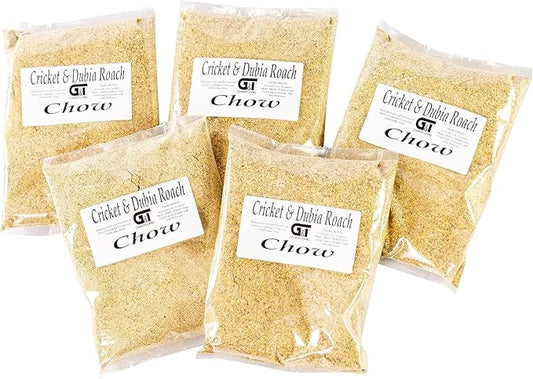 Cricket & Dubia Roach Feed Kit – 5 lb (5 Individually Wrapped Bags) – Premium Gut-Loading Diet for Feeder Crickets, Dubia Roaches, Reptiles, Amphibians, Lizards – GT Country Living