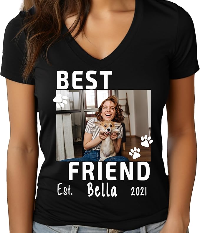 Custom Dog Mom Shirt for Women Pet Ears Sweatshirt with Name Unique Puppy Line Art Cute Dad Hoodie for DogDad Owner Lover