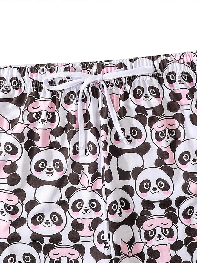 YIJIU Women's Sleepwear Long Sleeve Top and Pants Pajama Set Panda Print Nighty