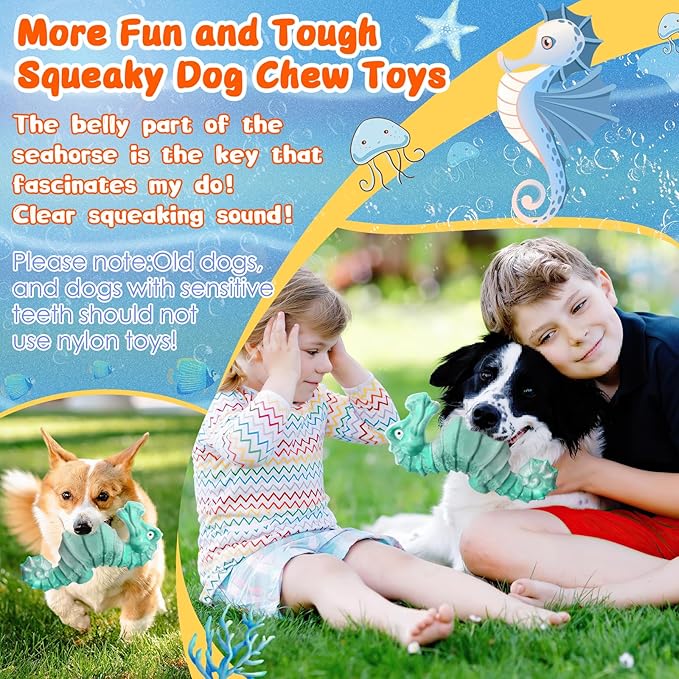 Dog Chew Toys for Aggressive Chewers: Tough DogToys for Large Dogs -Indestructible Toys for All Breeds-Squeaky Dog Toys for Aggressive Chewers/Super Chewers/Heavy Duty