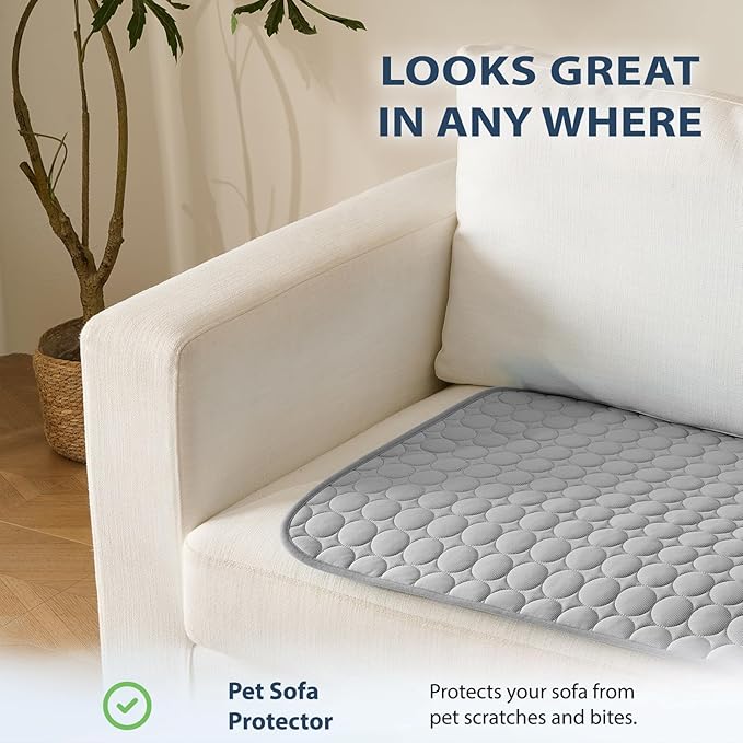 MICROCOSMOS Summer Cooling Mat & Sleeping Pad- Water Absorption Top, Materials Safe, Easy Carry, EZ Clean. Keep Cooling for Pets, Kids and Adults.(Grey, 19" x 15")