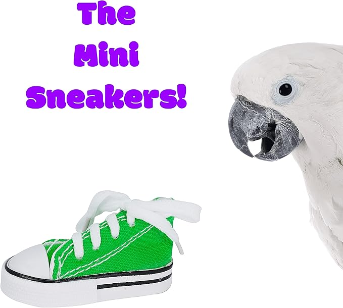 Bonka Bird Toys 2 Mini Sneakers Colorful Cotton Chew Parrot Quaker Budgie Finch Cockatiel Dove