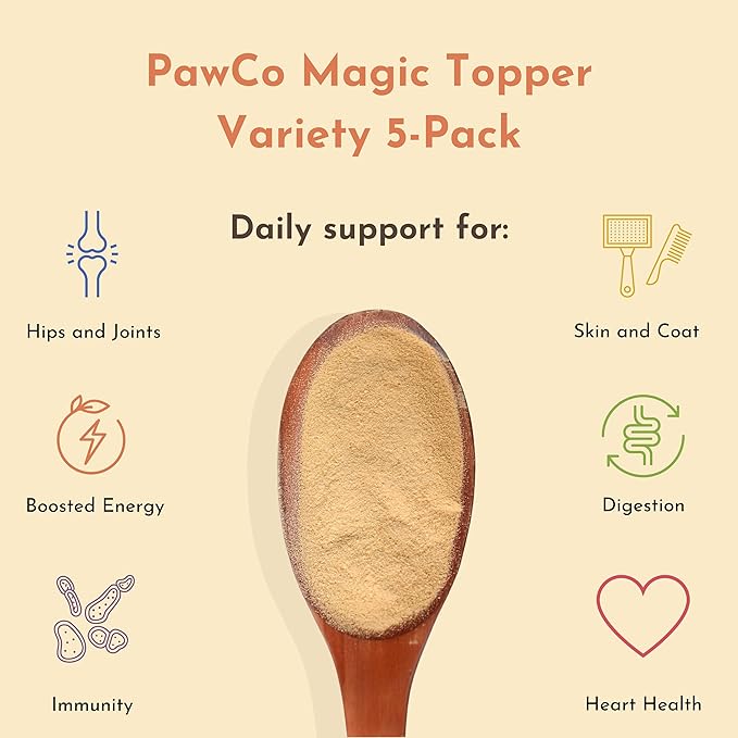 PawCo Magic Topper Variety Pack - Dog Food Topper for Picky Eaters, Grain-Free Meal Enhancer, Supports Immune & Digestive Health, 800g