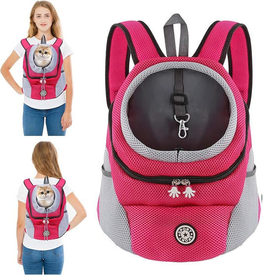 Pet Carrier Backpack,Breathable Dog Backpack Carrier with Adjustable Straps,Side Storage Pockets,Dog Head-Out Backpacks with Safety Belt,Puppy Front and Back Carriers for Small Dogs Cats