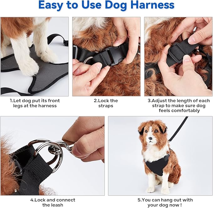 2 IN 1 Dog Grooming Hammock with Multifunction Leash, No-Pull Harness, Adjustable Loop/Leash and Stainless Hooks, for Large Size Cat/Dog