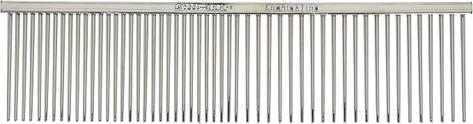 Resco Professional Anti-Static Best Dog, Cat, Pet Comb for Grooming, Med/Coarse Tooth Spacing, 1.5" Pin Length