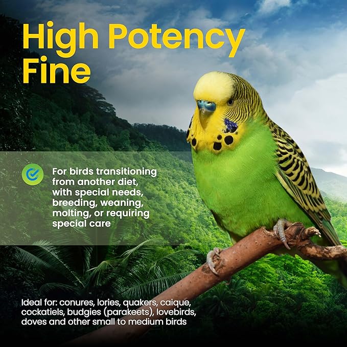 Harrison's Bird Foods High Potency Fine Certified Organic Non GMO Formula Bird Food 25lb