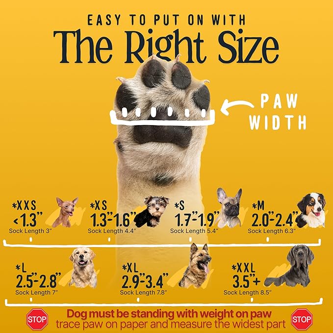 DOK TigerToes Premium Non-Slip Dog Socks for Hardwood Floors - Extra-Thick Grip That Works Even When Twisted - Prevents Licking, Slipping, and Great for Dog Paw Protection (XXL)