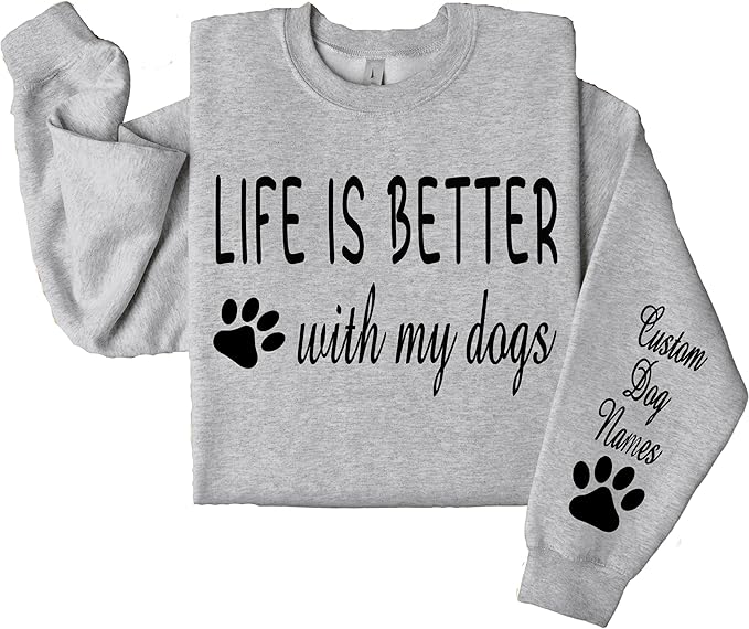 Custom Dog Mom Shirt for Women Pet Ears Sweatshirt with Name Unique Puppy Line Art Cute Dad Hoodie for DogDad Owner Lover