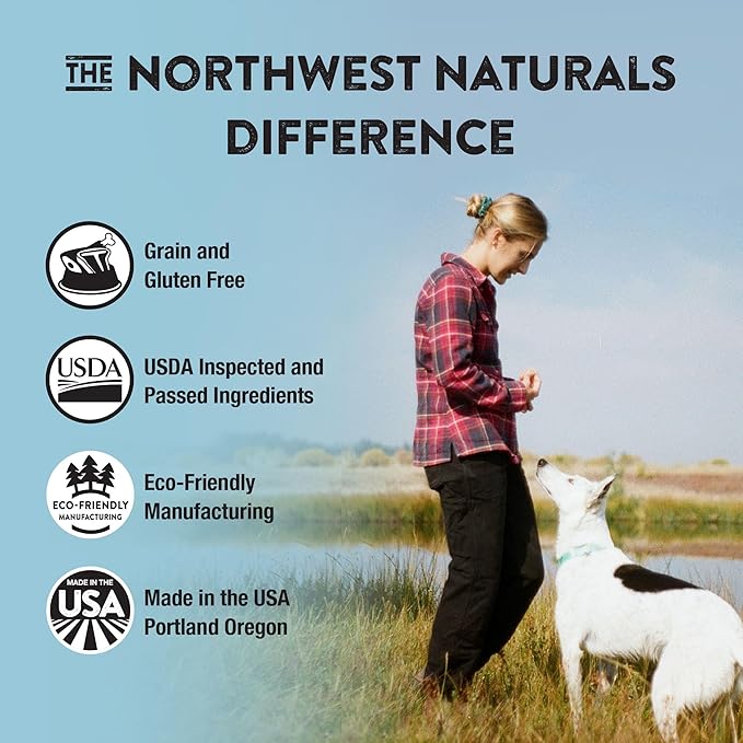 Northwest Naturals Freeze-Dried Beef Dog Food - Bite-Sized Nuggets - Grain-Free, High-Protein, Raw Diet, Human-Grade Ingredients, All Natural, Premium Quality, Healthy & Nutritious, Made in USA, 25 Oz