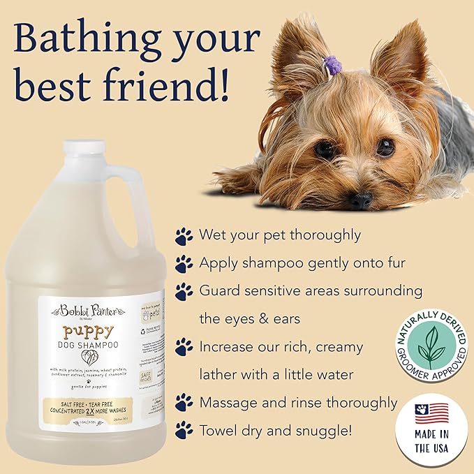 Bobbi Panter Puppy Dog Shampoo, Milk & Honey Fragrance, Nourishing & Gentle, Concentrated 30:1, 1 Gal., Made in The USA