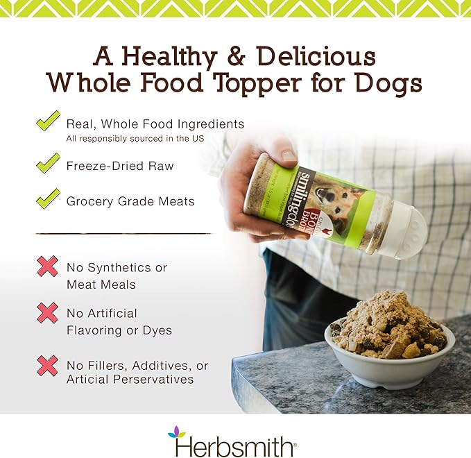 Herbsmith Kibble Seasoning – Freeze Dried Rabbit & Duck – Dog Food Topper for Picky Eaters - 3.8 oz