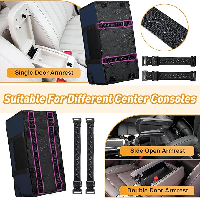 Portable Dog Car Seat for Small Dogs - Adjustable Safety Leash, Washable Cushion & Storage Pocket - Pet Booster Seat for Car Travel- Navy Blue