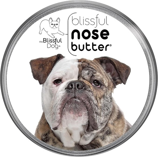 The Blissful Dog Olde English Bulldogge Nose Butter for Dry, Cracked Skin, Lick-Safe Dog Nose Balm with Moisturizing Shea Butter, Almond, Olive, and Essential Oils, Pet Supplies, Uncented, 2 oz.