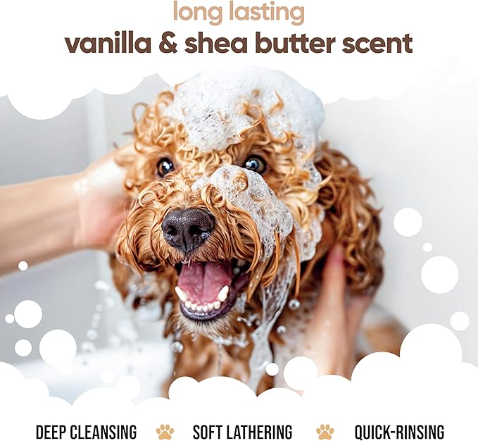 Vanilla & Shea Butter Dog Shampoo by Buddycare | Moisturising Shampoo for Dogs | Vanilla & Shea Butter Scented | with Aloe Vera and Pro Vitamin B5 (169.07oz)