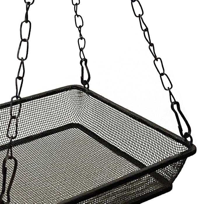 Hanging Bird Feeder Tray Platform Metal Mesh Seed Tray for Bird Feeding Outdoor Garden Decoration for Backyard Attracting Wildbirds