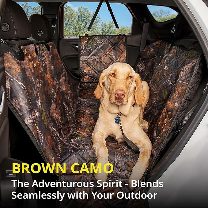 Meadowlark Premium Hammock Dog Car Seat Cover Back Seat, Pet Cover Car Seat Protector, Non-Slip, Dog Stuff, Anti Shock, Water Repellant, Pet Car Seat Cover for Dogs w/Seat Belt & 2 Headrest Covers