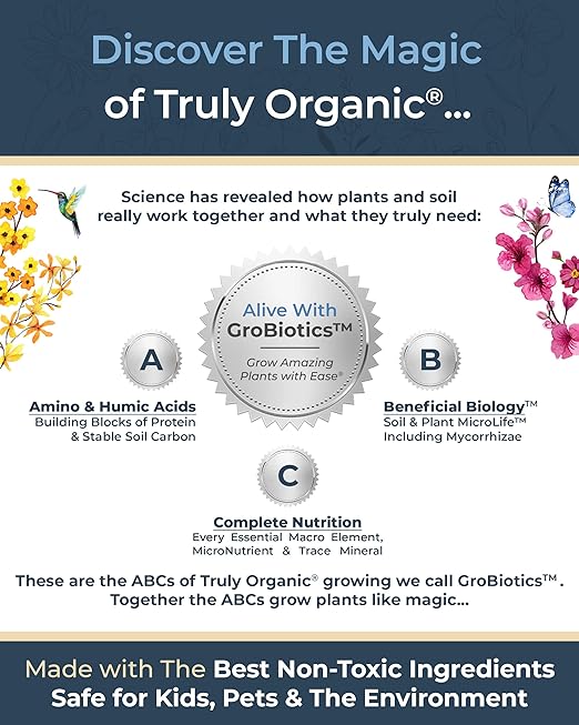 Organic Plant Magic - Truly Organic™ Easy to Use Soluble Plant Food Shaker: All-Purpose Fertilizer Concentrate for All Flower Vegetable Herb Fruit Tree Indoor Garden & House Plants [One 3 oz Shaker]
