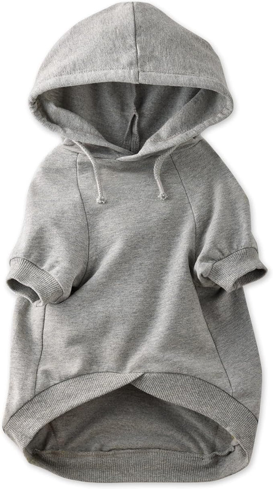 Rocky – The Orginal Lightweight Hooded TEE 100% Organic Cotton Dog Hoodie Pet Coat Sweater for Small, Medium, Large Dogs, Heather Gray, XX-Small